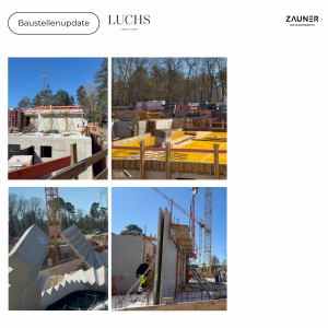 Verschiedene Nahaufnahmen der Baustelle