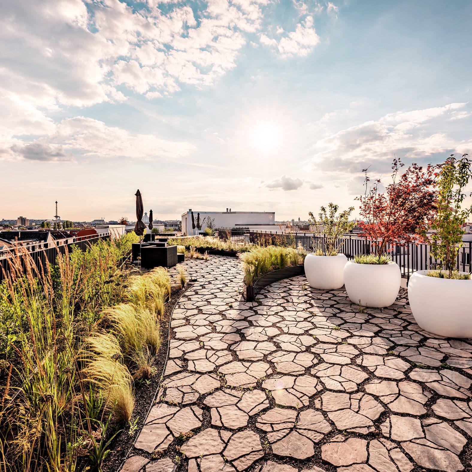 Elegante Dachterrasse Berlin Dachgarten