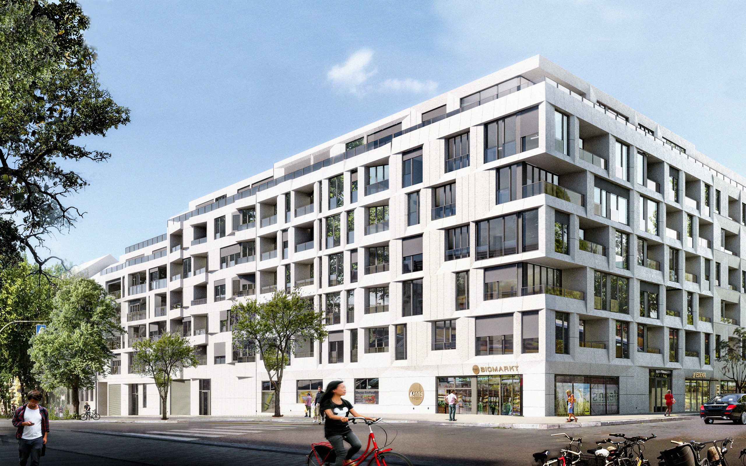 modernes Eckhaus spannende Architektur